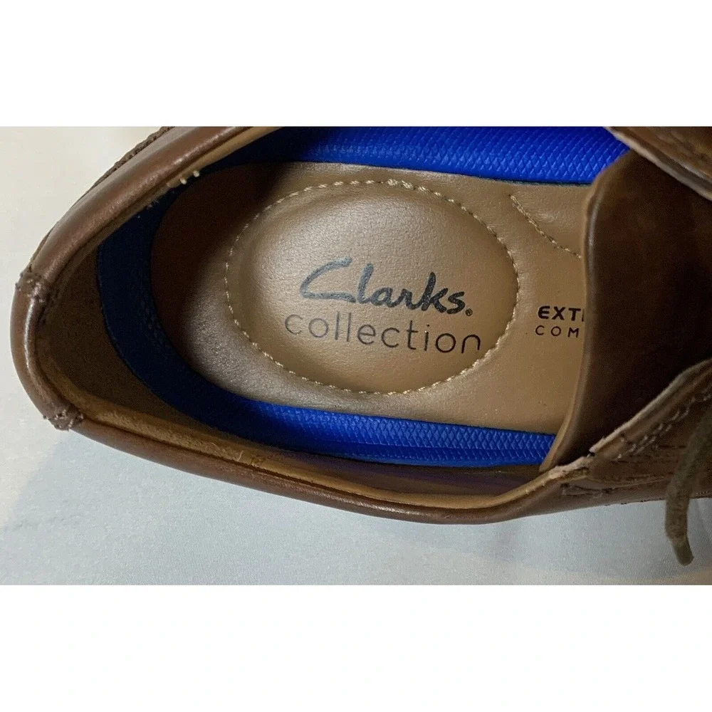 Clarks Shoes Mens 8.5 Oxfords Leather Brown Tan Extreme Comfort‎ Orthotic Insole